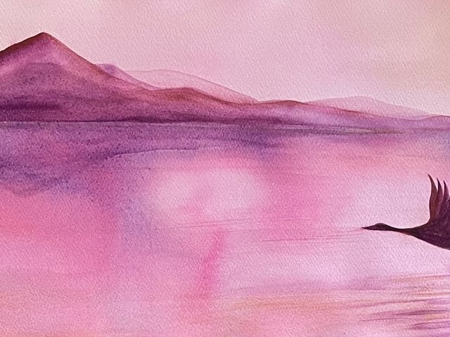"Rose Gold Reflections" an Original Watercolor Painting