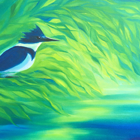 "Kingfisher Summer" original oil painting