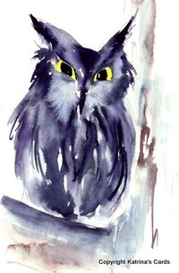 Screech Owl totem animal note card