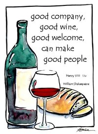 Good Company WIne Henry VIII Shakespeare quote card
