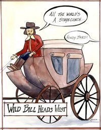 All the World's a Stagecoach Bard pun Shakespeare quote card