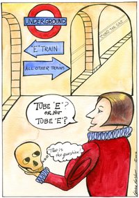 Tube E or Not Tube E Bard pun Shakespeare quote card