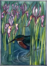 Wild Iris and Green Heron Note Card