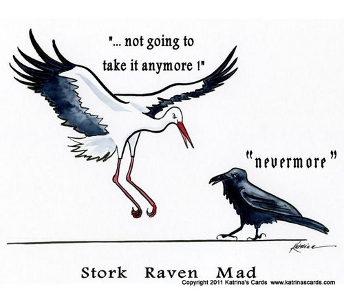 Stork Raven Mad Note card Gift Set