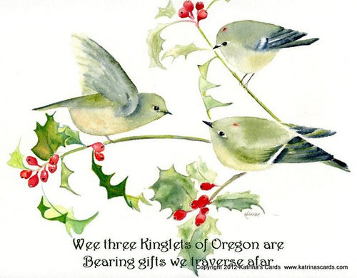 Wee Three Kinglets of Oregon Are note card set