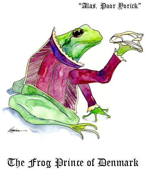 Frog Prince of Denmark Bard pun Shakespeare quote card
