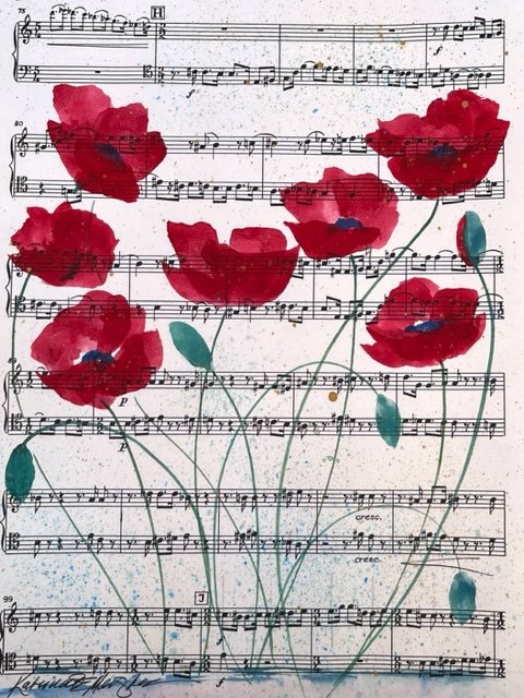 "Poppy Dance I" an original Watercolor Painting