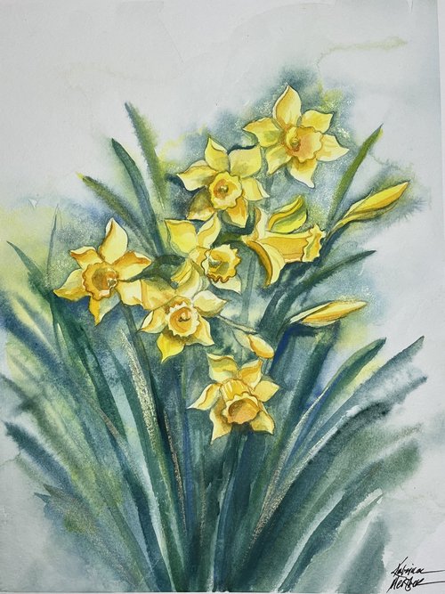 "Daffodils" an Original Watercolor Painting