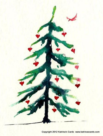 Heart Tree Christmas Card Gift Pack