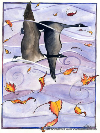 Flight of Fall Note card Gift Set