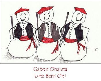 Basque Snowmen Christmas card pack of 10