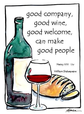 Good Comapny Good Wine   Shakespeare Quote 6 Note Card Gift Set
