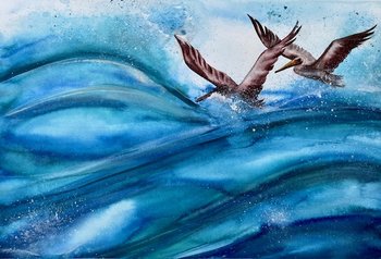 "Cruising the Tides" an Original Watercolor Painting