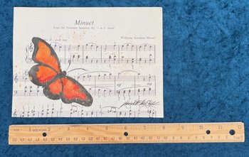 "Butterfly Notes" a miniature original Watercolor Painting