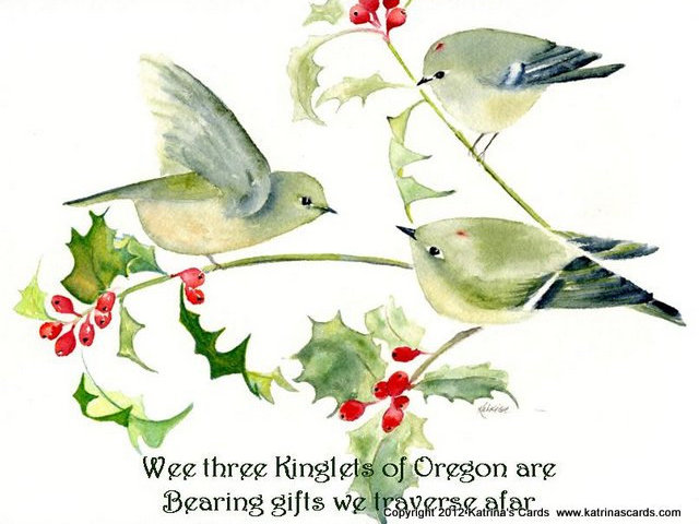 Wee Three Kinglets of Oregon Are note card set