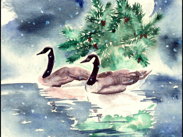wild geese with the moon on their wings
