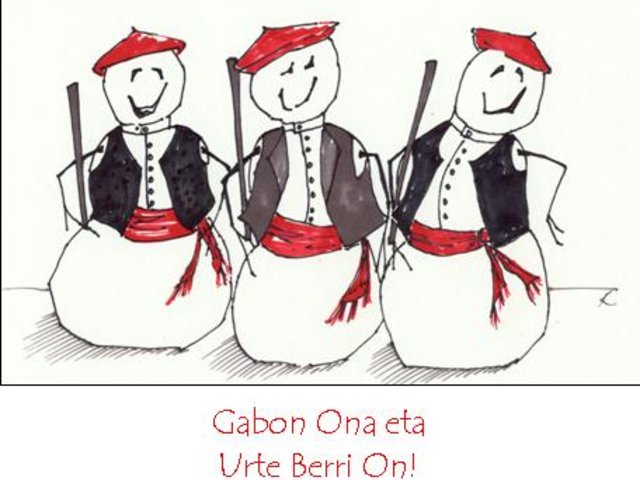 Basque Snowmen Christmas card pack of 10