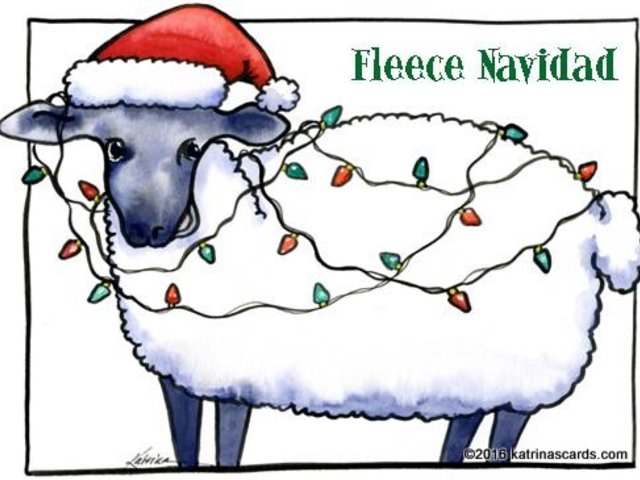 "Fleece Navidad" 6 holiday card gift pack
