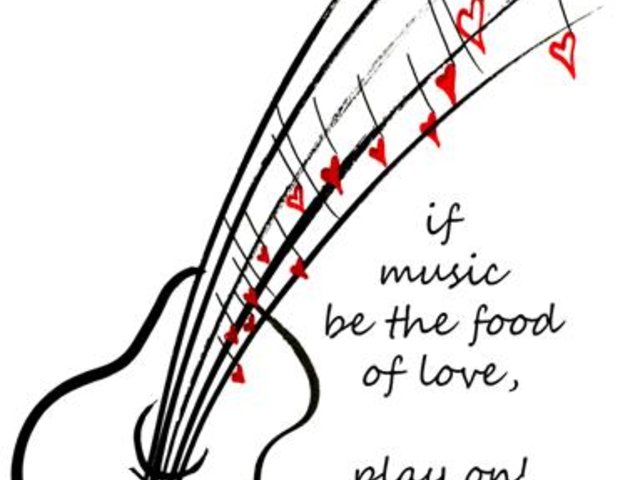 Music Food of Love Shakespeare Quote 6 Note Card Gift Set
