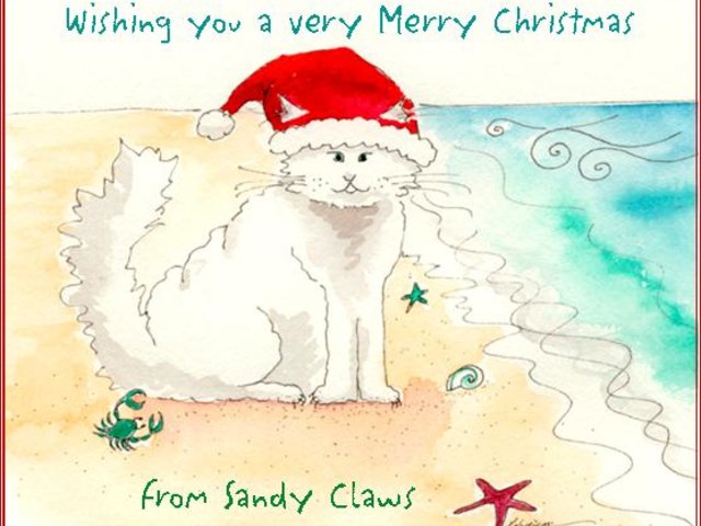 Sandy Claws Christmas Card