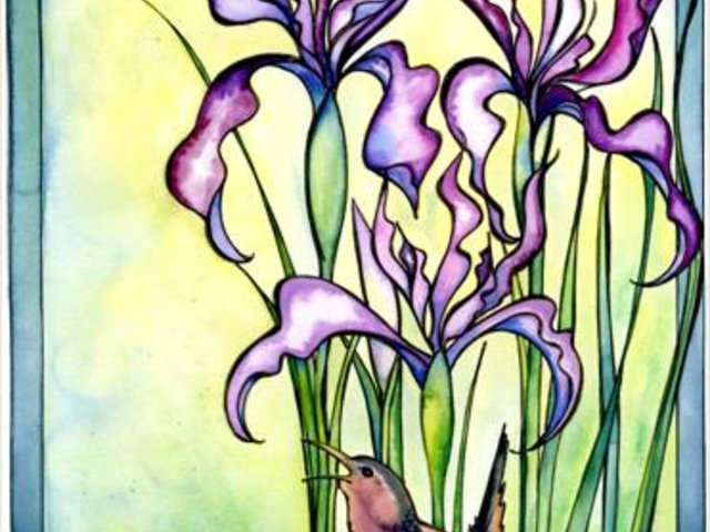 Wild Iris and Marsh Wren NoteCard Gift Set