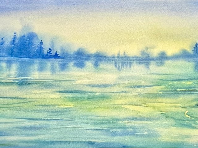 "Egret Blue Waters" an Original Watercolor Painting