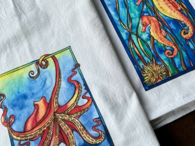 Sea Creatures Kitchen Towels 