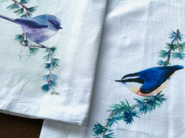 Two Tiny Songbird Kitchen Towels