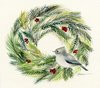 Titmouse and Wreath Christmas card set